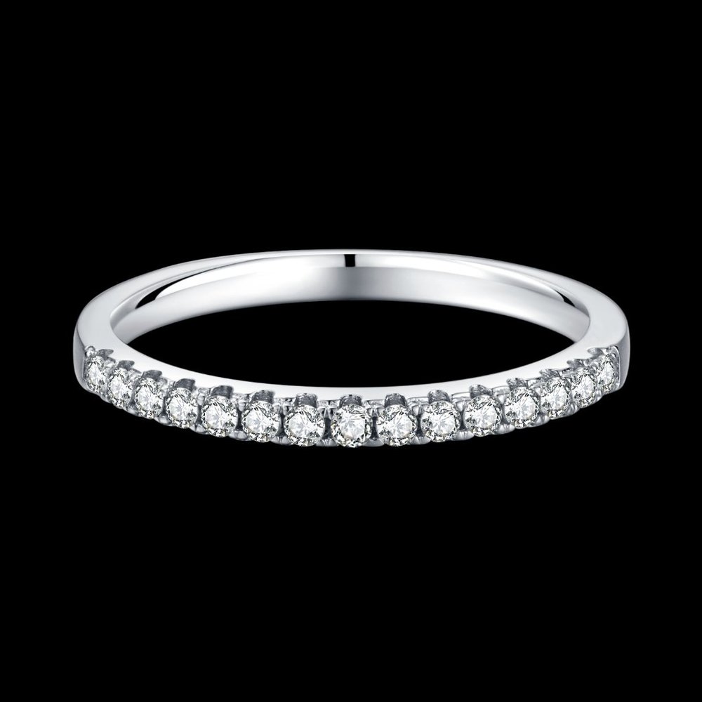 Moissanite Diamond Half Band Eternity Ring